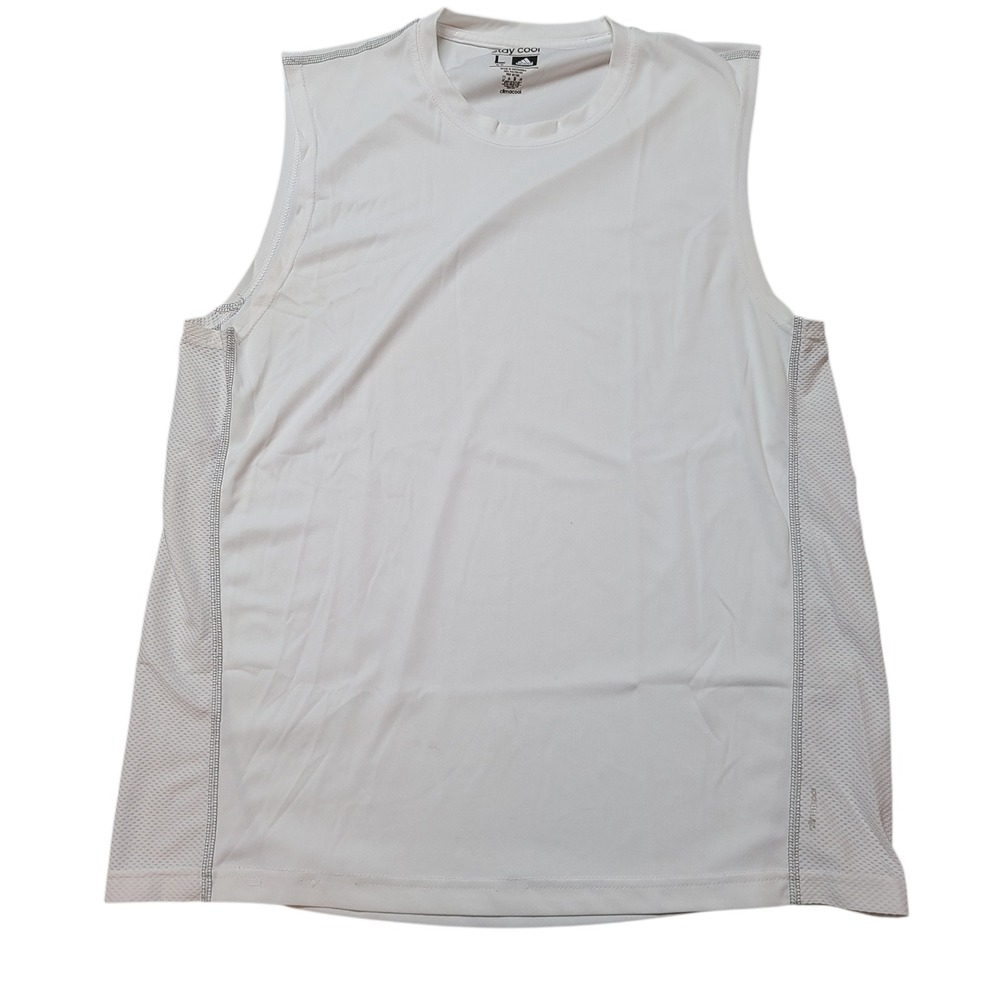 Adidas Sleeveless Shirt Climacool Stay Cool Men's Size Large White Tank